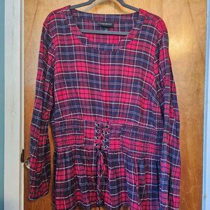 Lane Bryant flannel corset top
